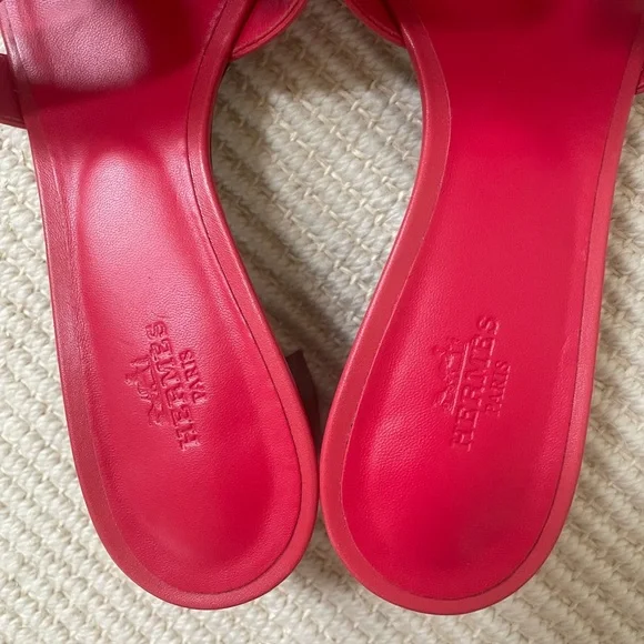 Hermes oasis sandals 38 red - Picture 5 of 6